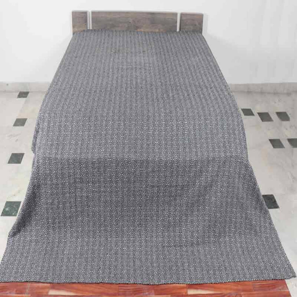 COTTON HAND BLOCK ALL OVER PRINT KANTHA BED COVER FOR ALL-SEASON