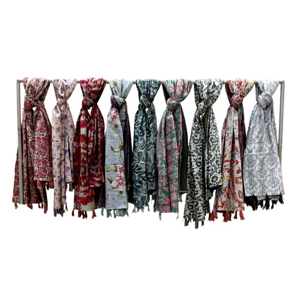 New Cotton Kantha Scarf Set Of 10 Pcs.