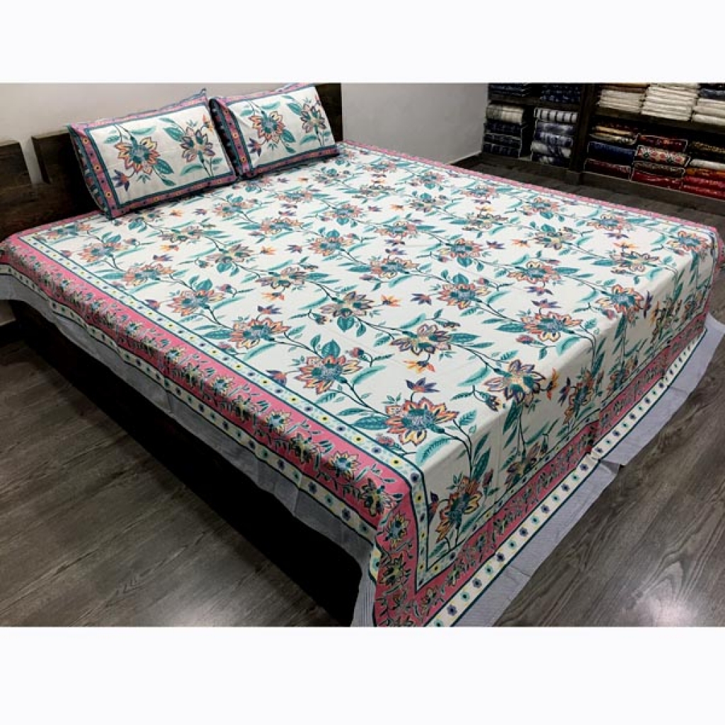 PAKHI PRINTED HANDMADE COTTON BEDSHEET