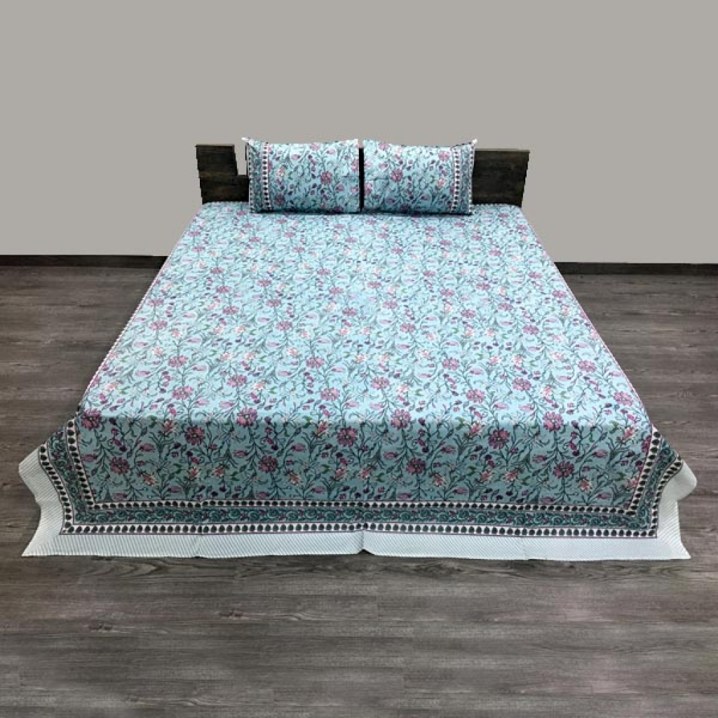 PAKHI PRINTED HANDMADE COTTON BEDSHEET