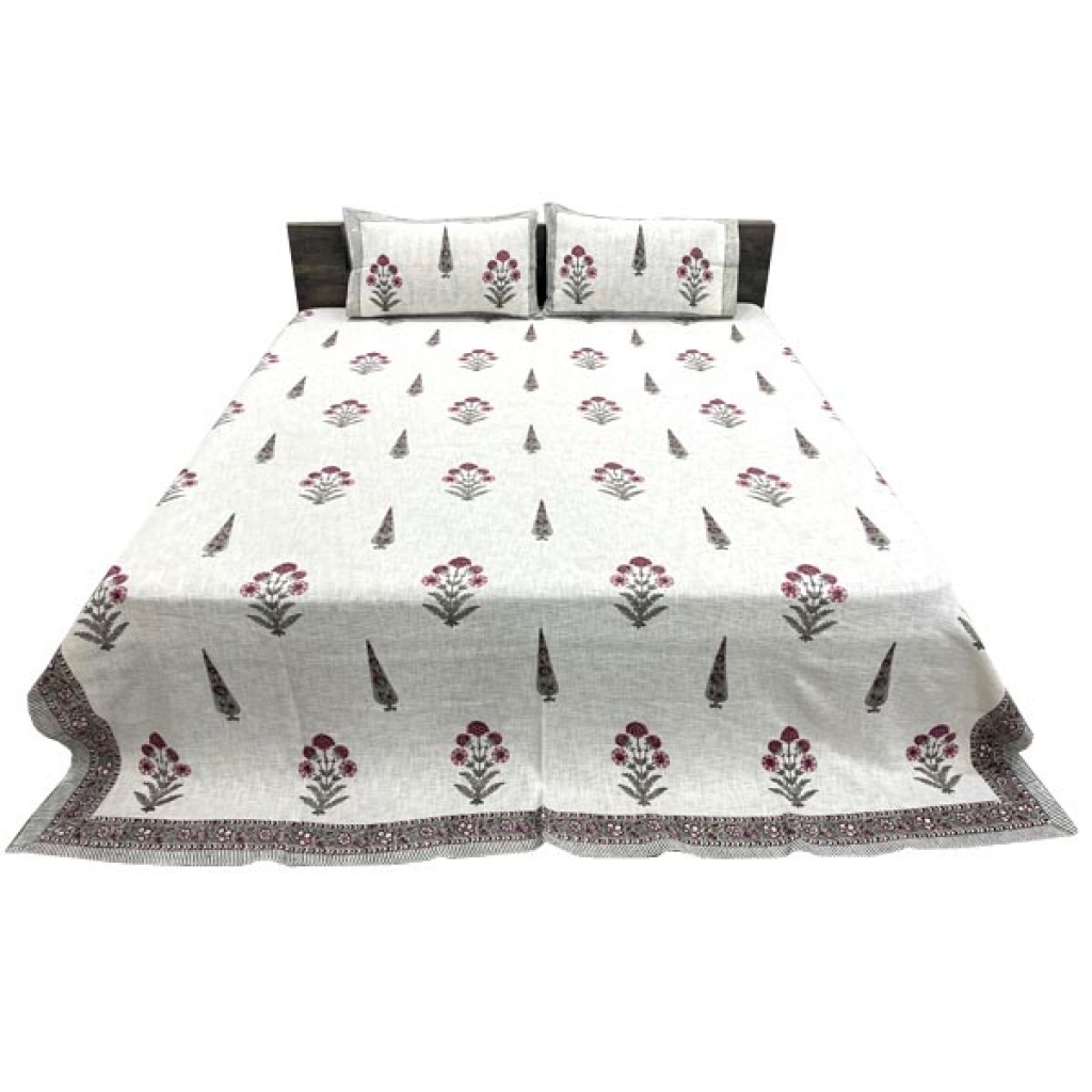 HANDMADE TNT COTTON BLOCK PRINTED BEDCOVER