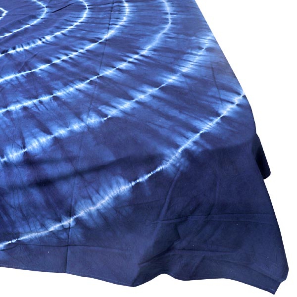 INDIGO TIE DIE PRINT HANDMADE COTTON BEDSHEET