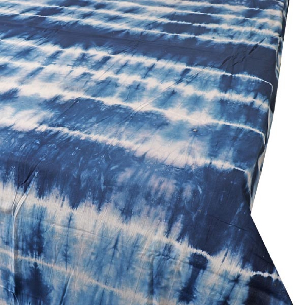 INDIGO TIE DIE PRINT HANDMADE COTTON BEDSHEET