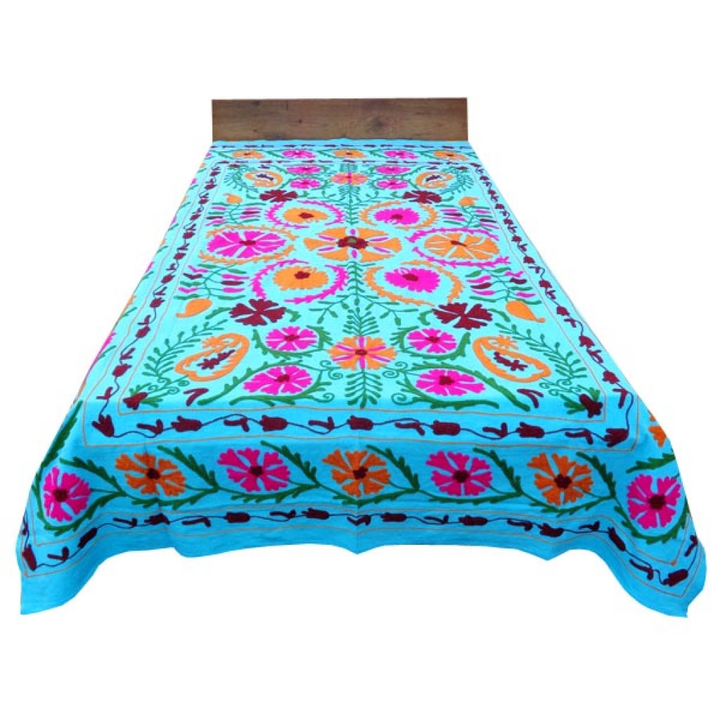 HANDMADE EMBROIDARY WORK COTTON SUZANI BEDCOVER