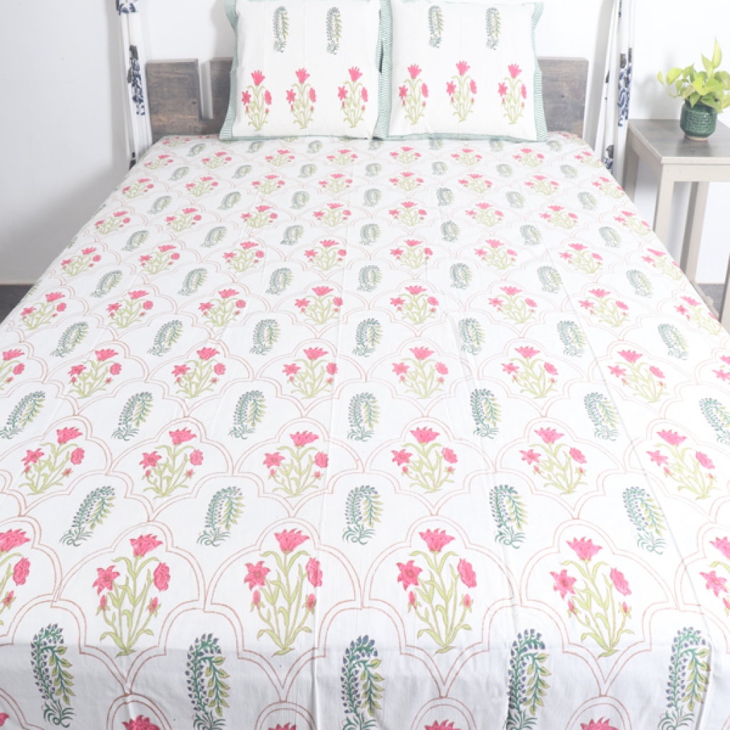 COTTON HANDBLOCK PRINTED BEDSHEETS