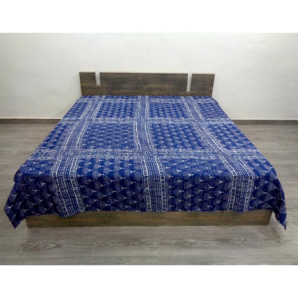 Handmade Cotton Kantha Bed Cover