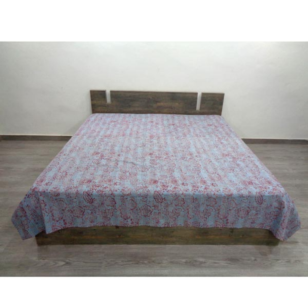 Handmade Cotton Kantha Bed Cover