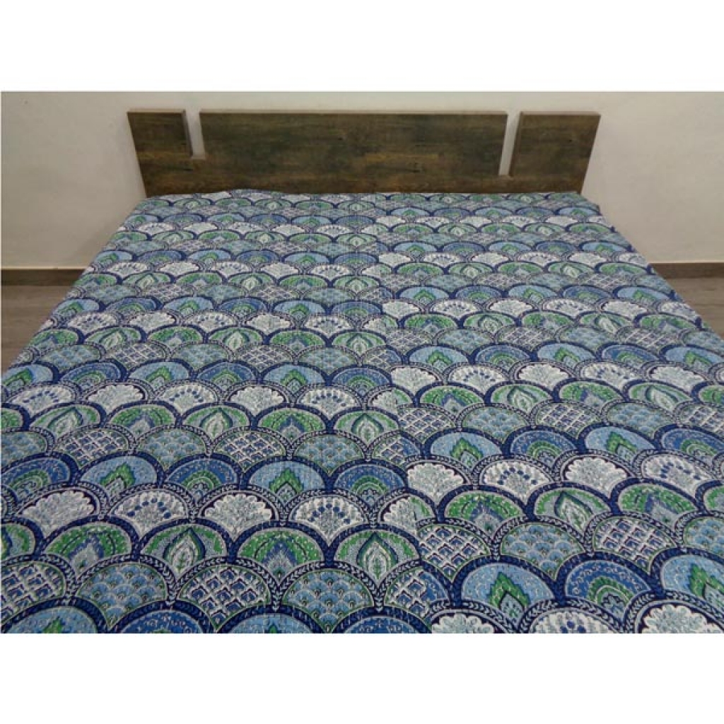 Handmade Cotton Kantha Bed Cover