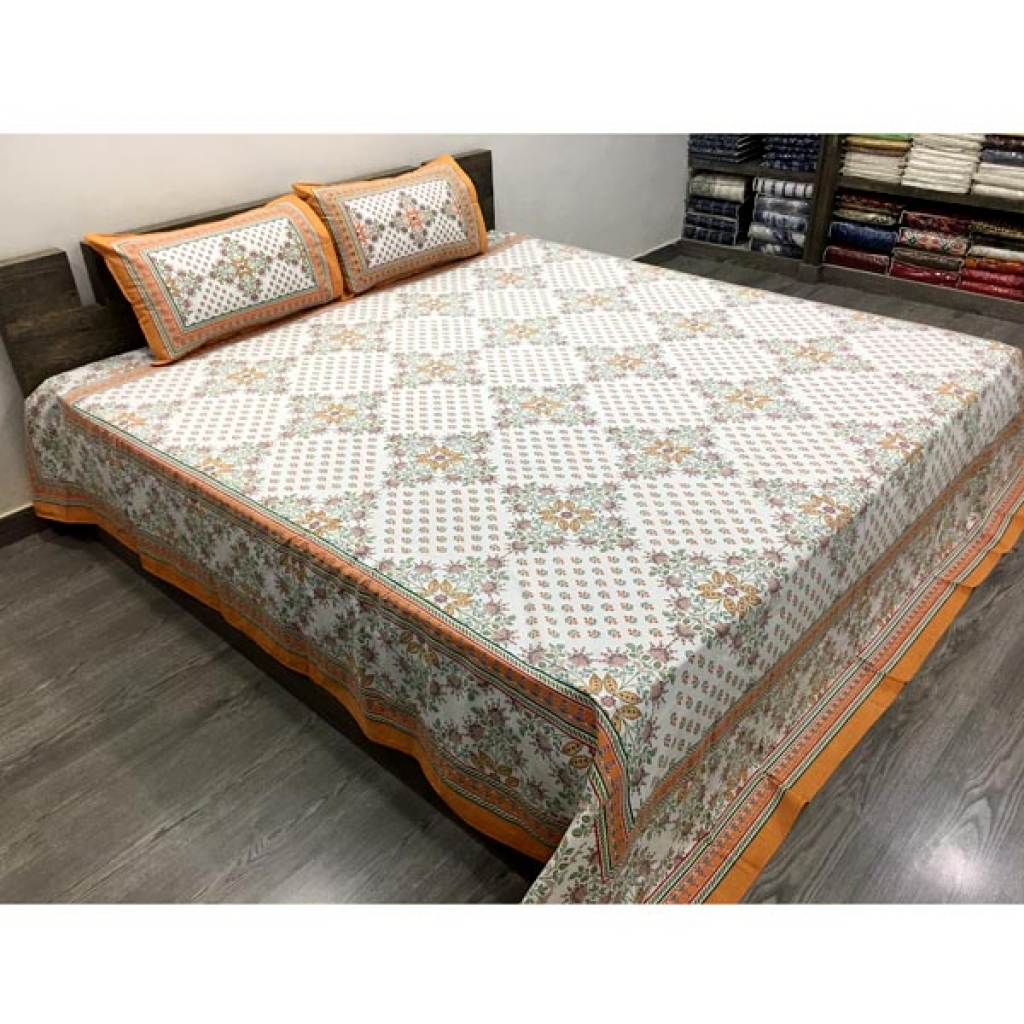 HANDMDE NIRWANA PRINTED COTTON BEDSHEET