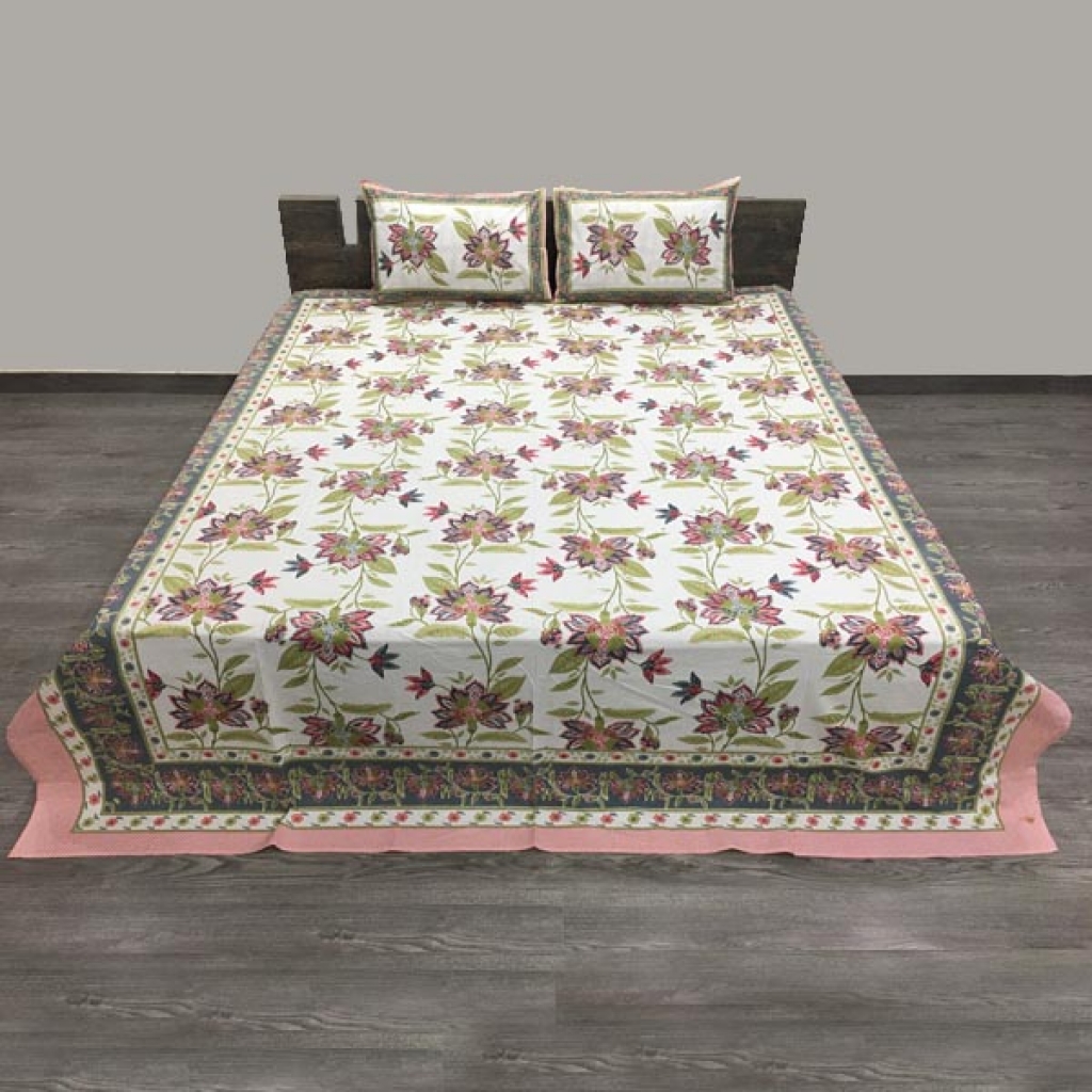 PAKHI PRINTED HANDMADE COTTON BEDSHEET