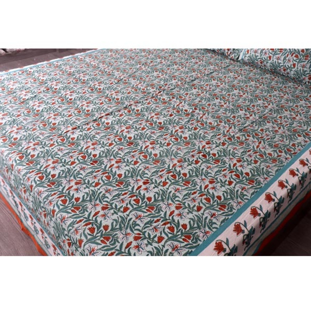 PAKHI PRINTED HANDMADE COTTON BEDSHEET