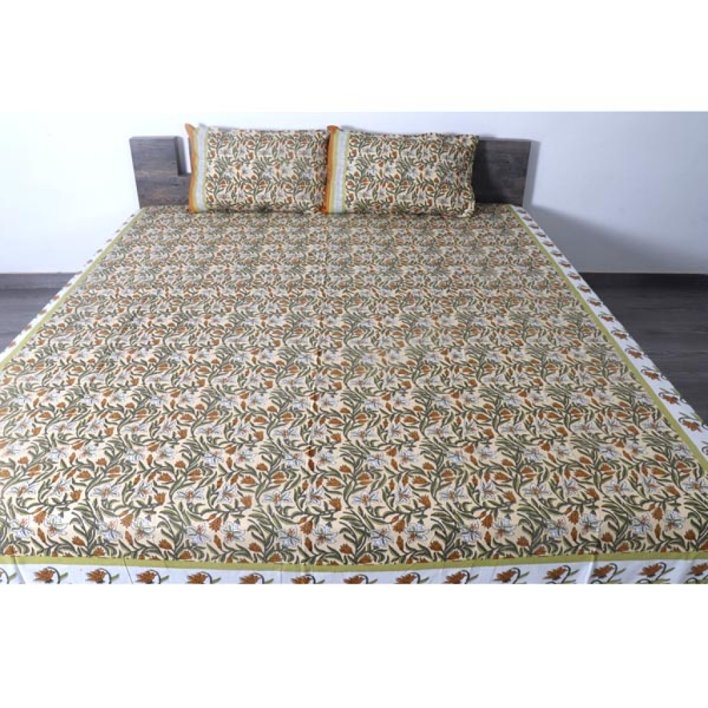 PAKHI PRINTED HANDMADE COTTON BEDSHEET