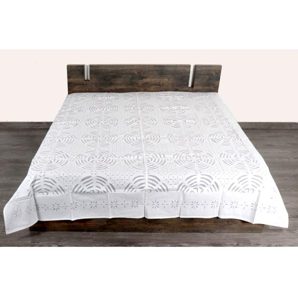 Handmade Antique Design Cut Work Bedsheet