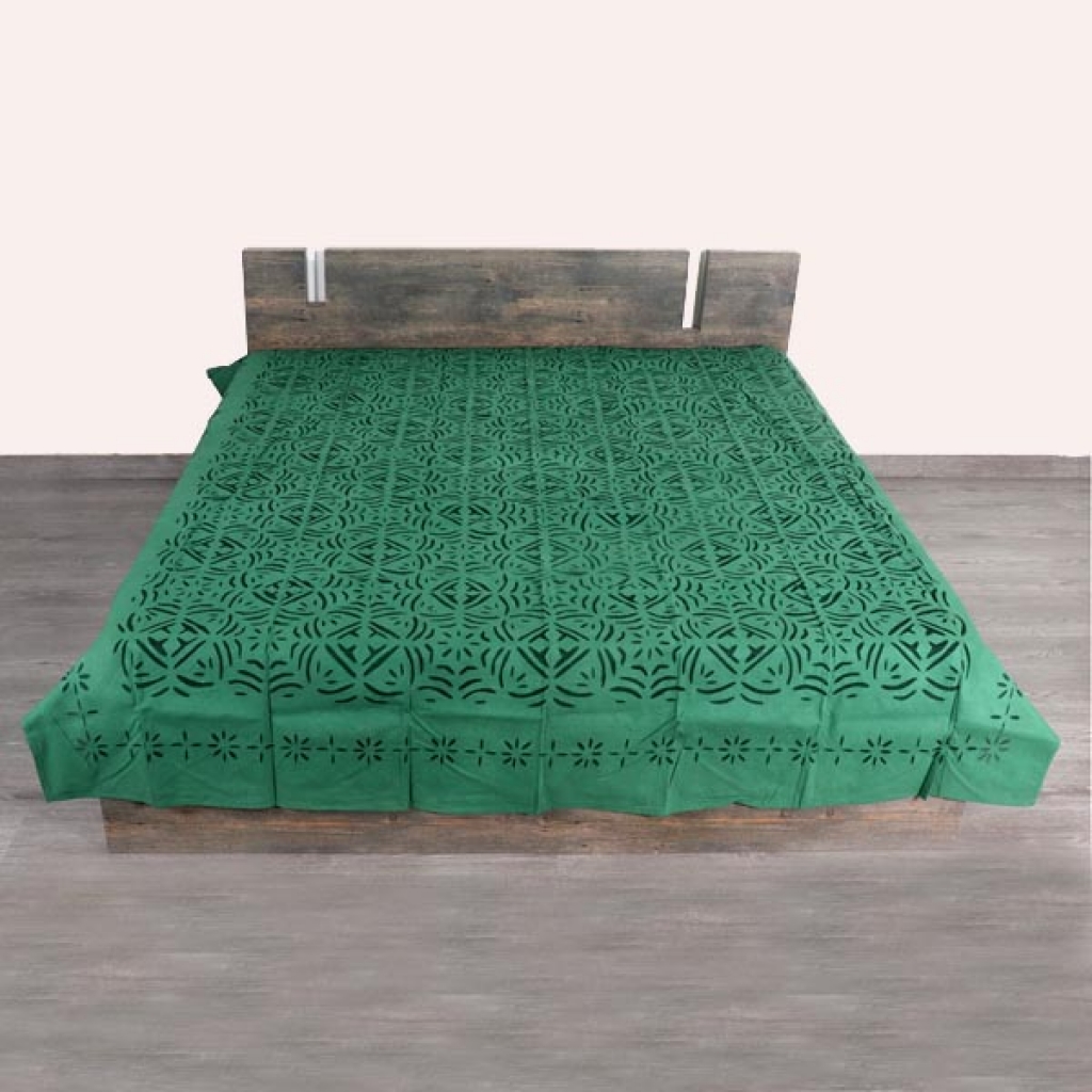 Handmade Antique Design Cut Work Bedsheet