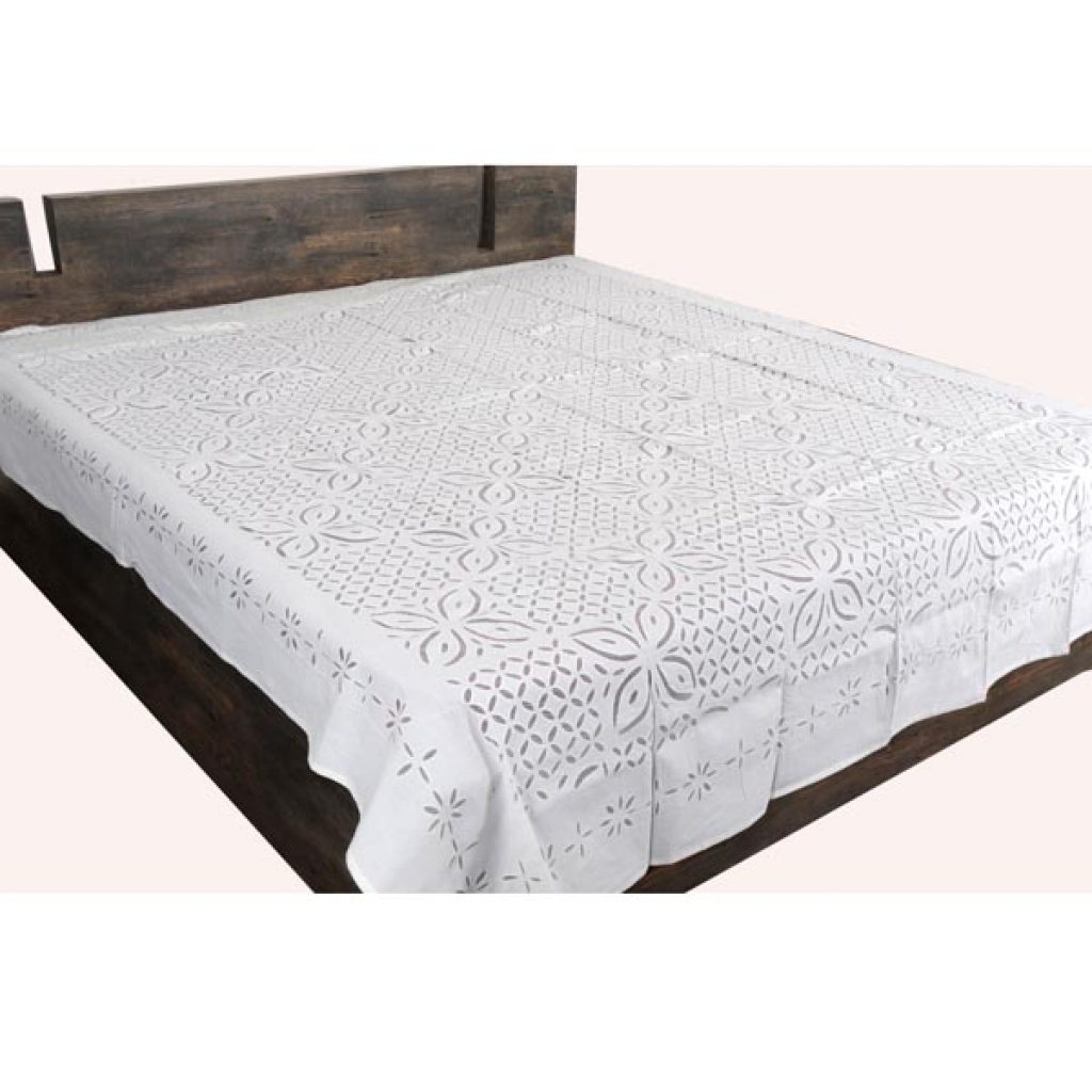 Handmade Antique Design Cut Work Bedsheet