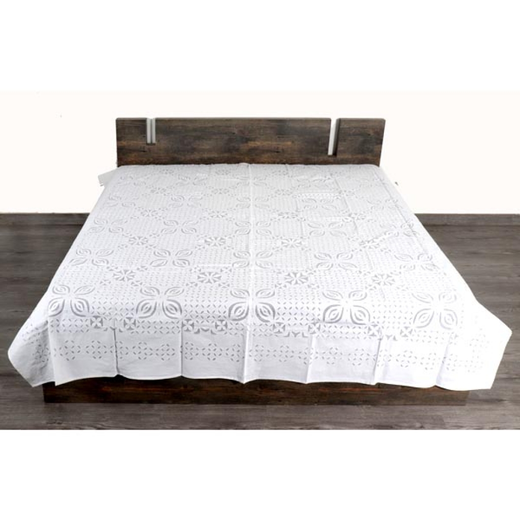 Handmade Antique Design Cut Work Bedsheet