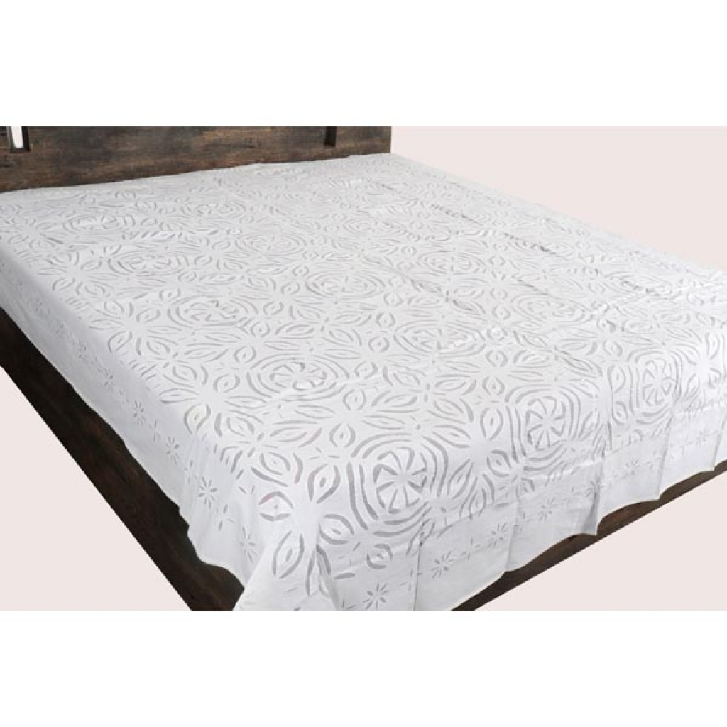 Handmade Antique Design Cut Work Bedsheet