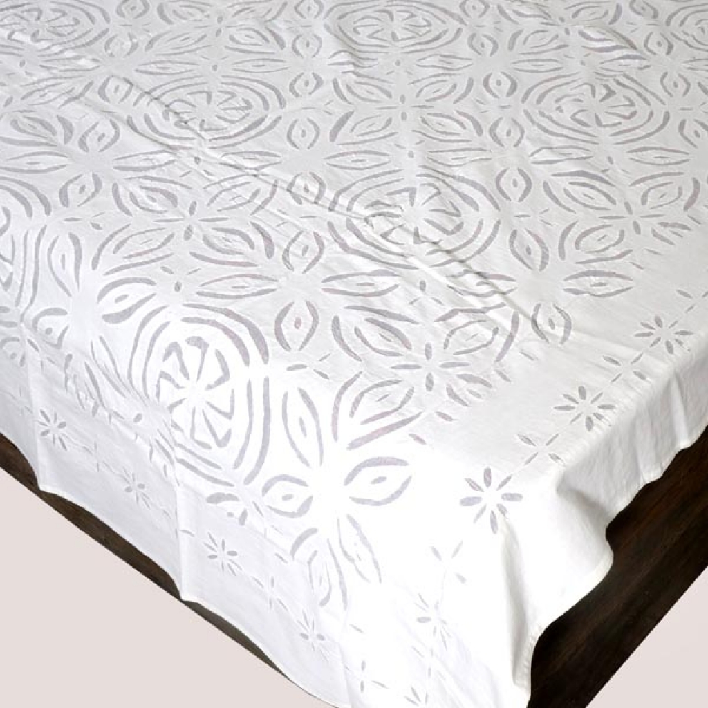 Handmade Antique Design Cut Work Bedsheet