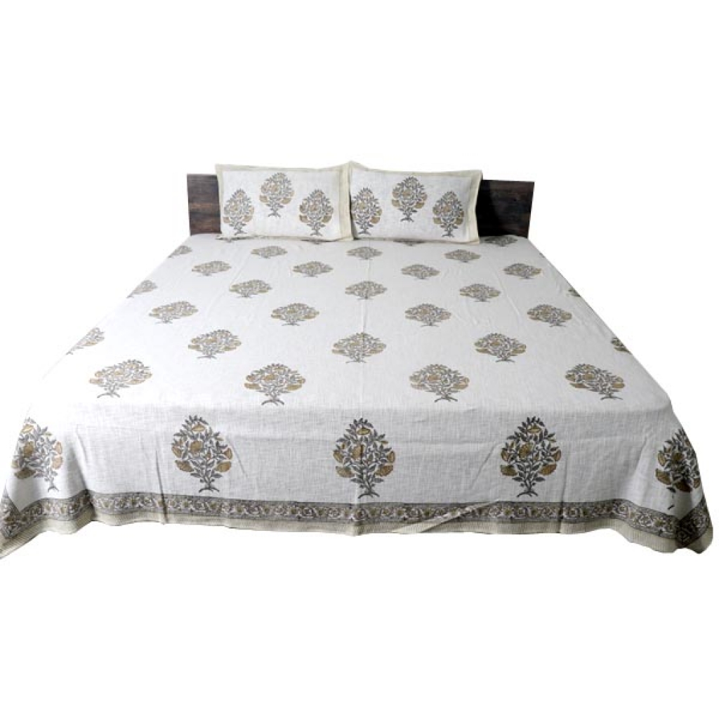 HANDMADE TNT COTTON BLOCK PRINTED BEDCOVER