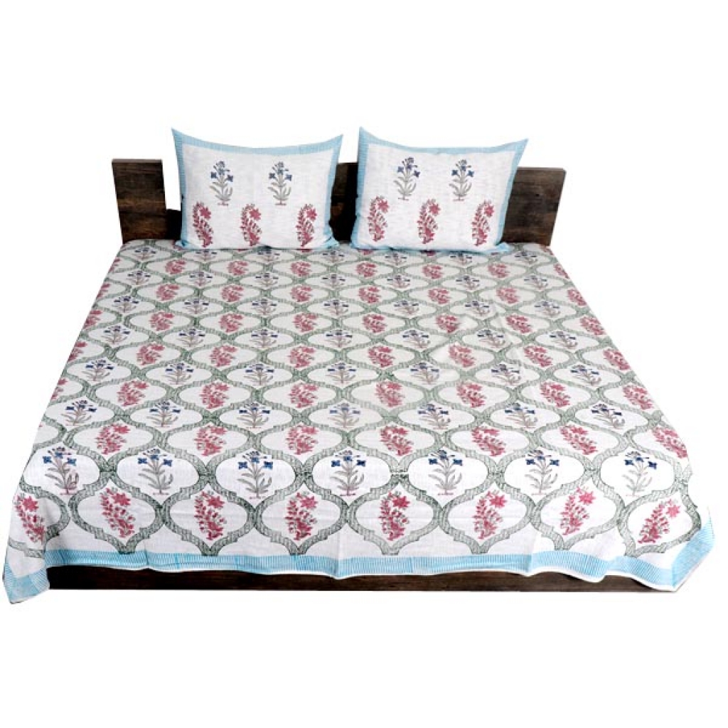 HANDMADE TNT COTTON BLOCK PRINTED BEDCOVER