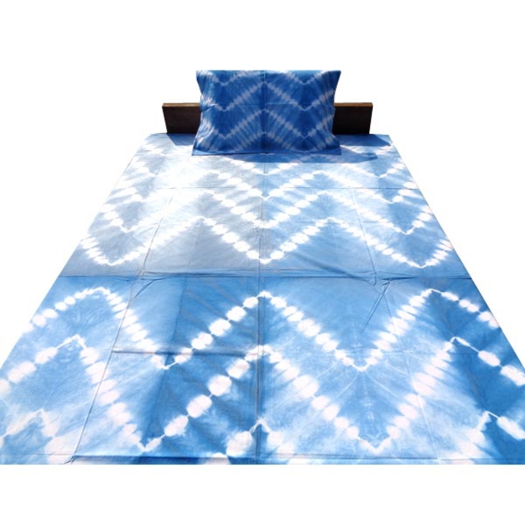 Handmade Cotton Tie Die Printed Bedsheet