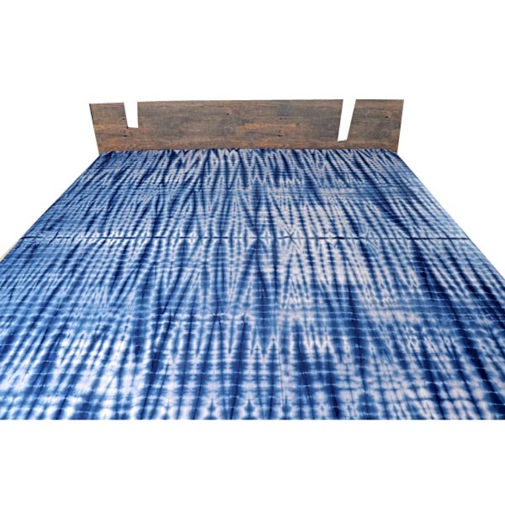 INDIGO TIE DIE PRINT HANDMADE COTTON BEDSHEET