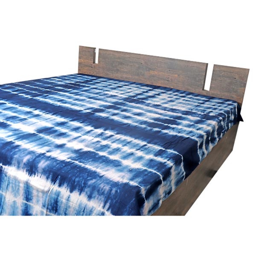 INDIGO TIE DIE PRINT HANDMADE COTTON BEDSHEET