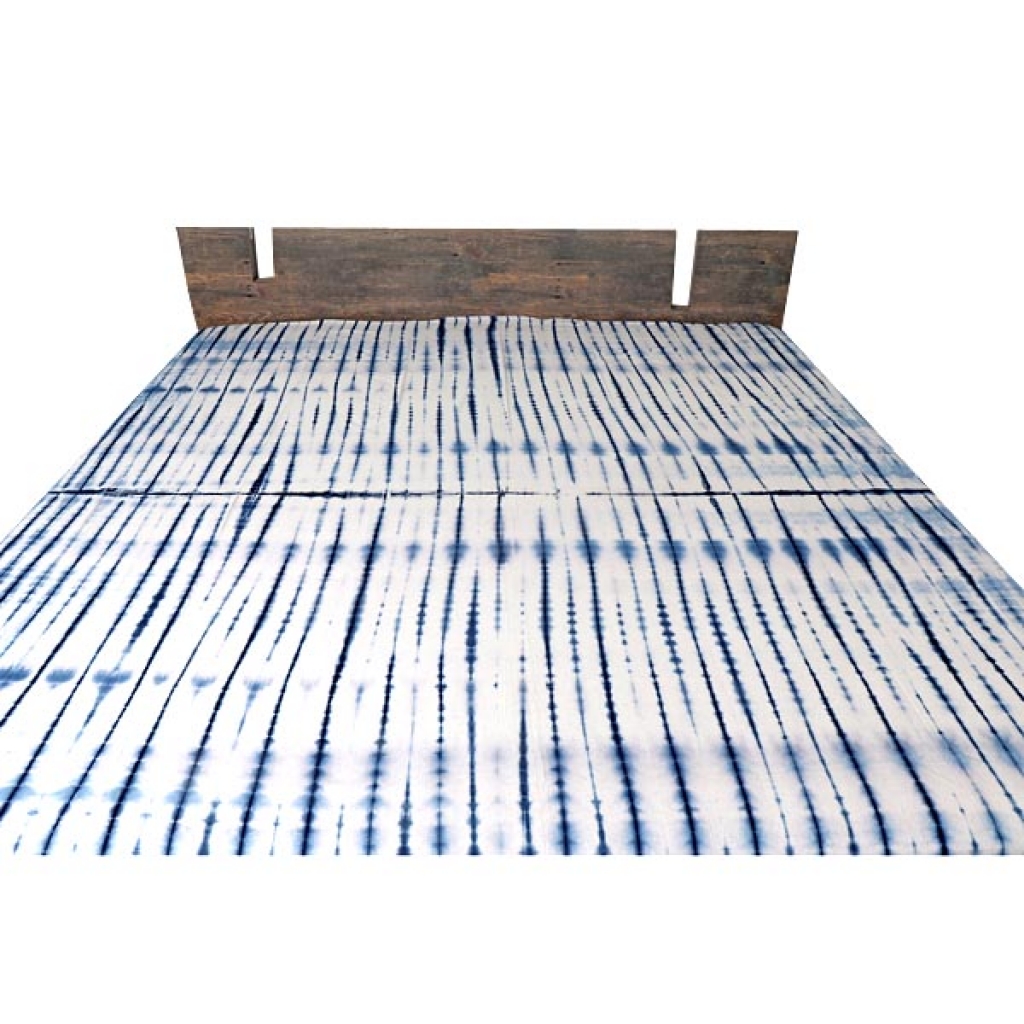 INDIGO TIE DIE PRINT HANDMADE COTTON BEDSHEET