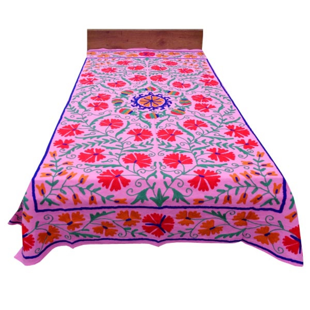 HANDMADE EMBROIDARY WORK COTTON SUZANI BEDCOVER