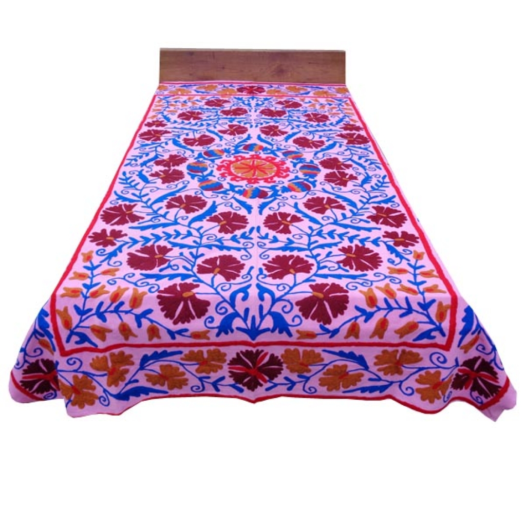 HANDMADE EMBROIDARY WORK COTTON SUZANI BEDCOVER