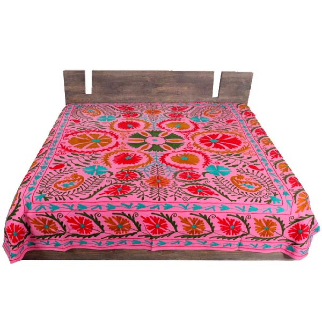 HANDMADE EMBROIDARY WORK COTTON SUZANI BEDCOVER