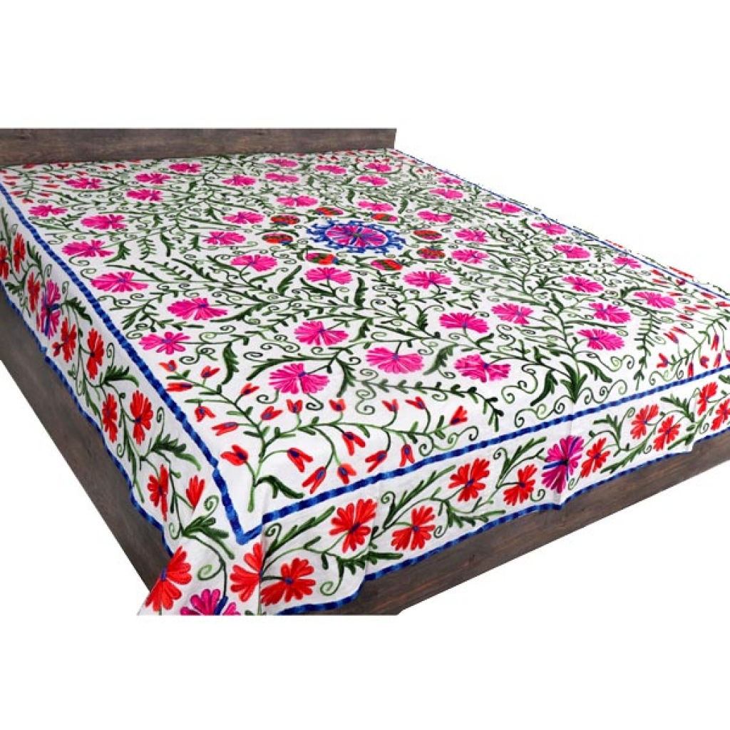 HANDMADE EMBROIDARY WORK COTTON SUZANI BEDCOVER