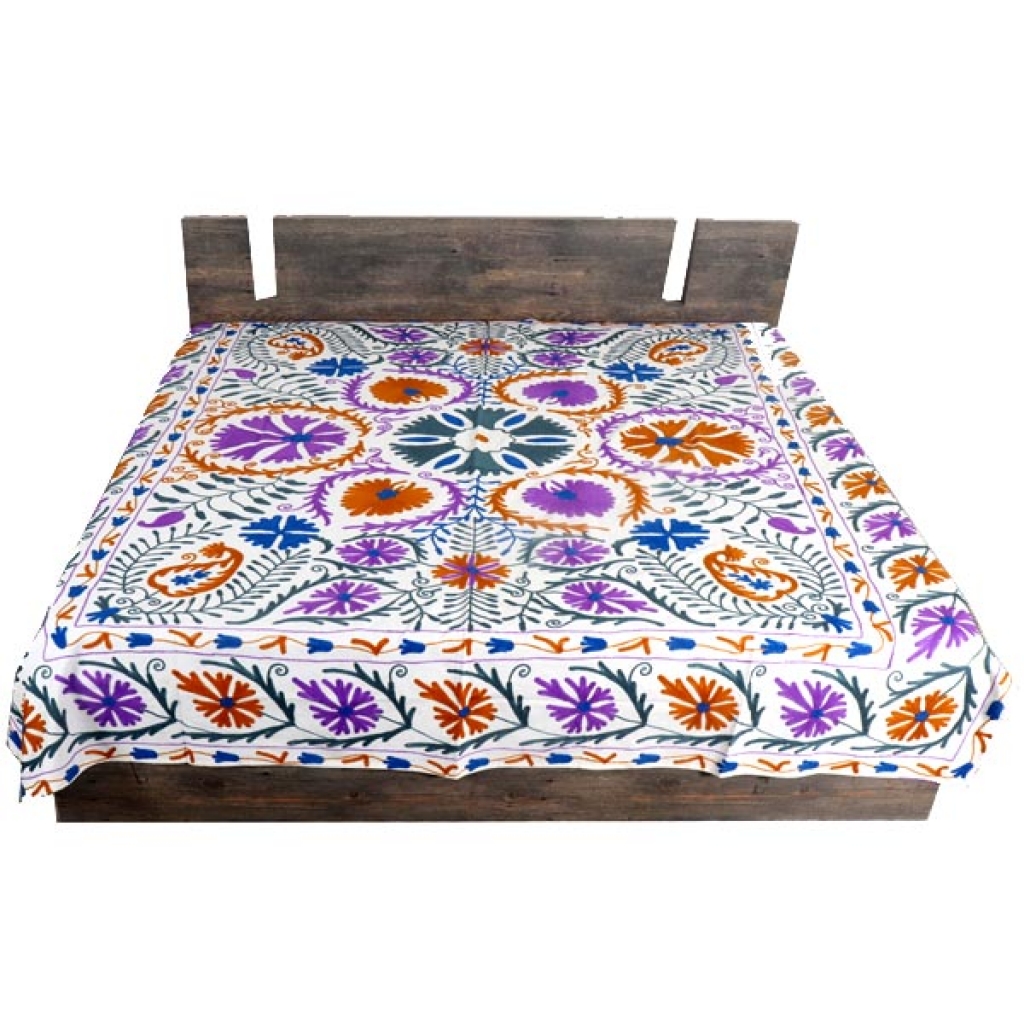 HANDMADE EMBROIDARY WORK COTTON SUZANI BEDCOVER