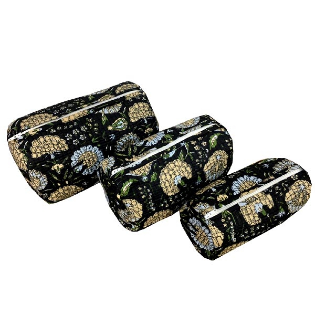 INDIAN COTTON MACHINE QUILTED POUCH  SET OF 3Pcs.