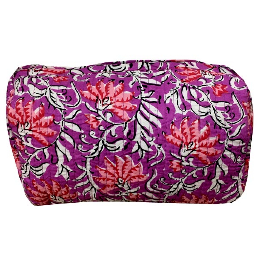 INDIAN COTTON MACHINE QUILTED POUCH  SET OF 3Pcs.