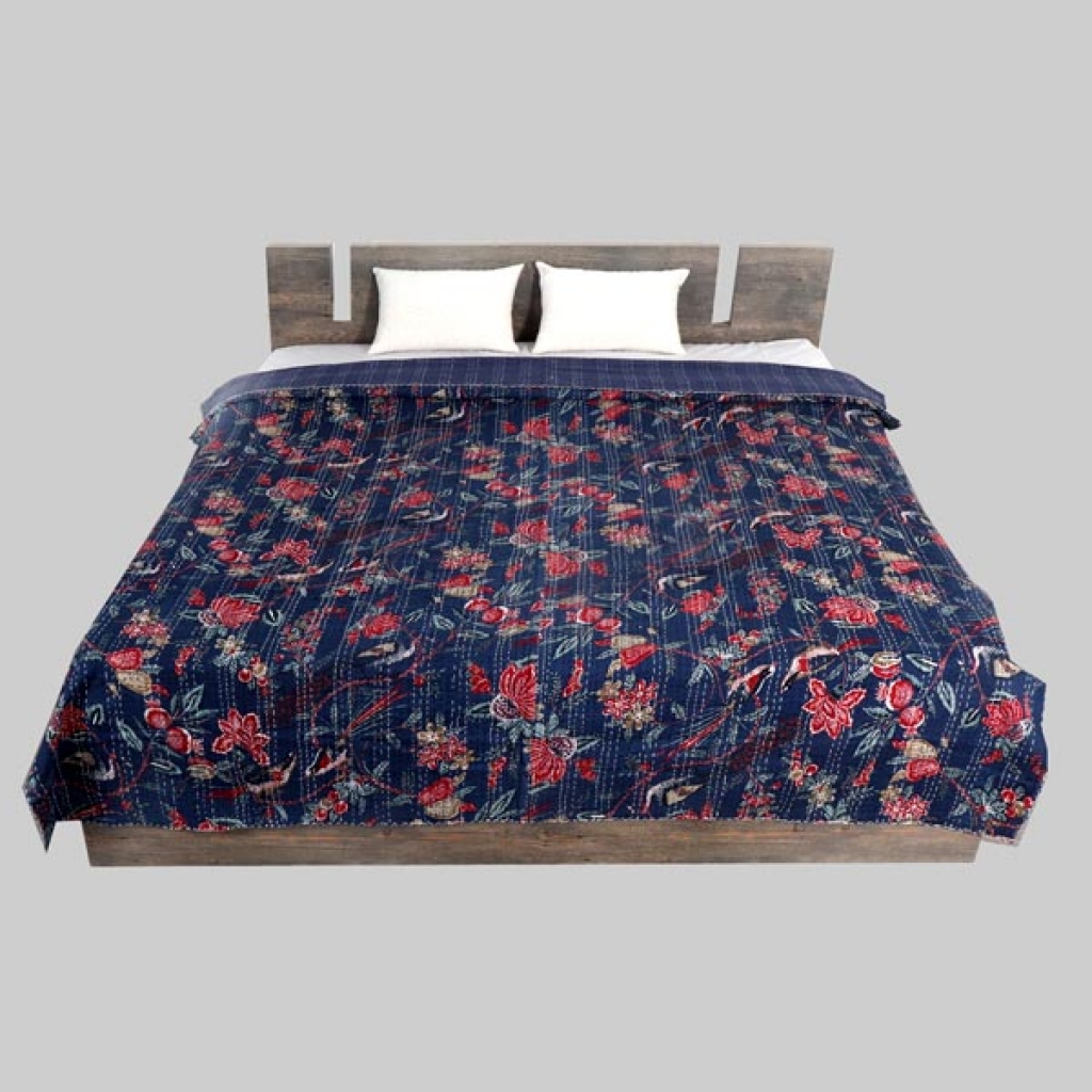 Cotton Handmade Kantha Bed Cover